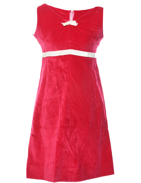 Women's Velvet Pink 1960s Evening Dress Pink, S
