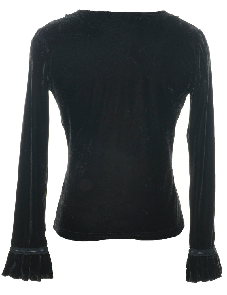 Velvet Y2K Black Evening Top - S