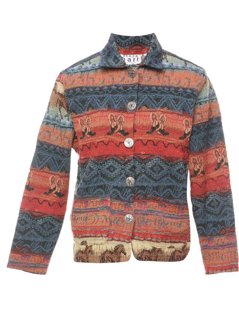 Western Multi-Colour Tapestry Jacket - L