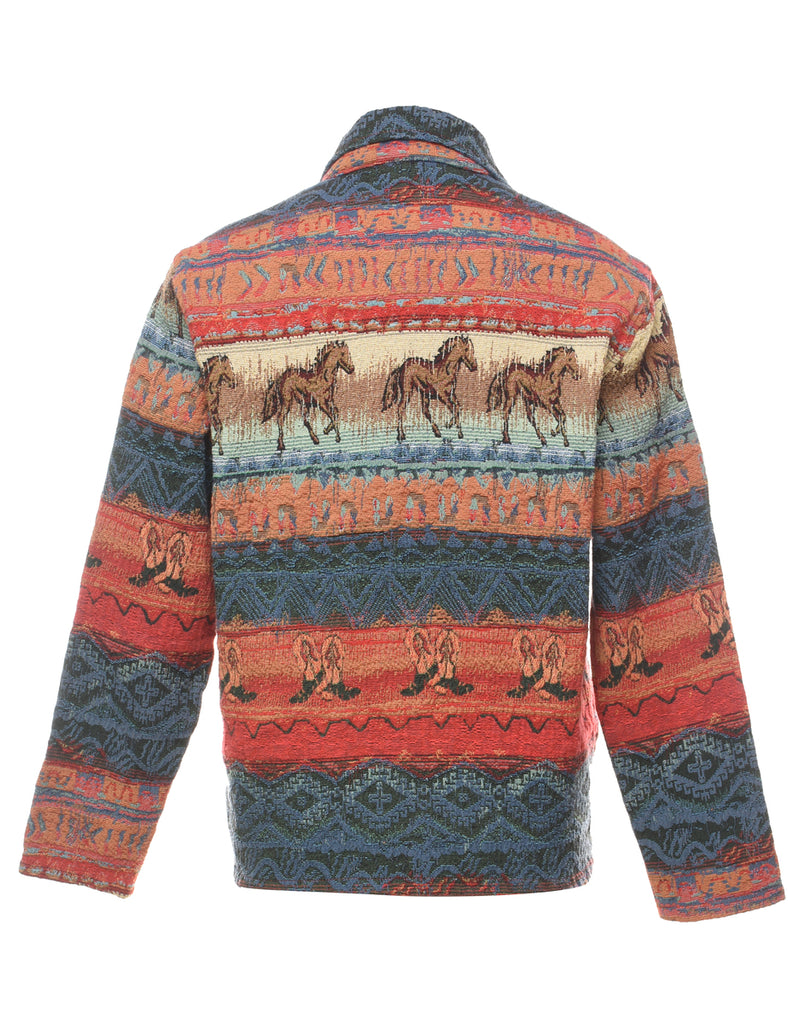 Western Multi-Colour Tapestry Jacket - L