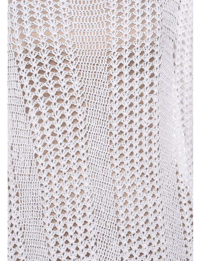 White Crochet Jumper - L