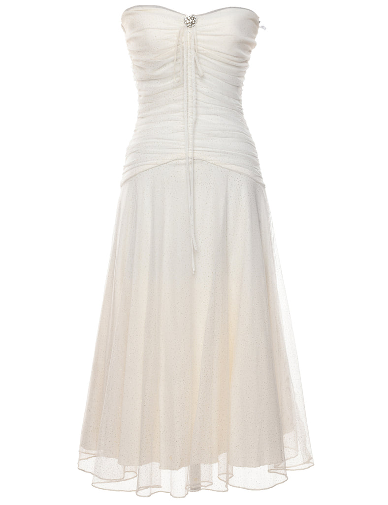 White Evening Dress - S