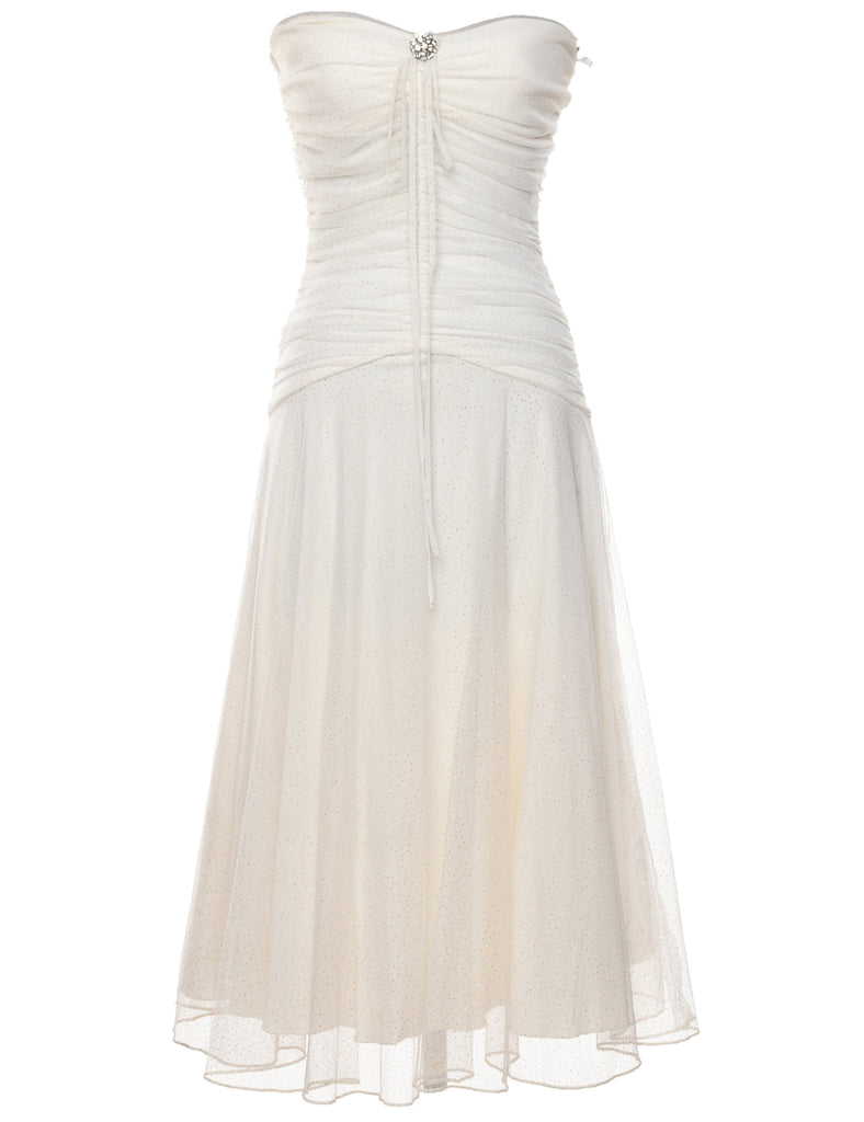 White Evening Dress - S