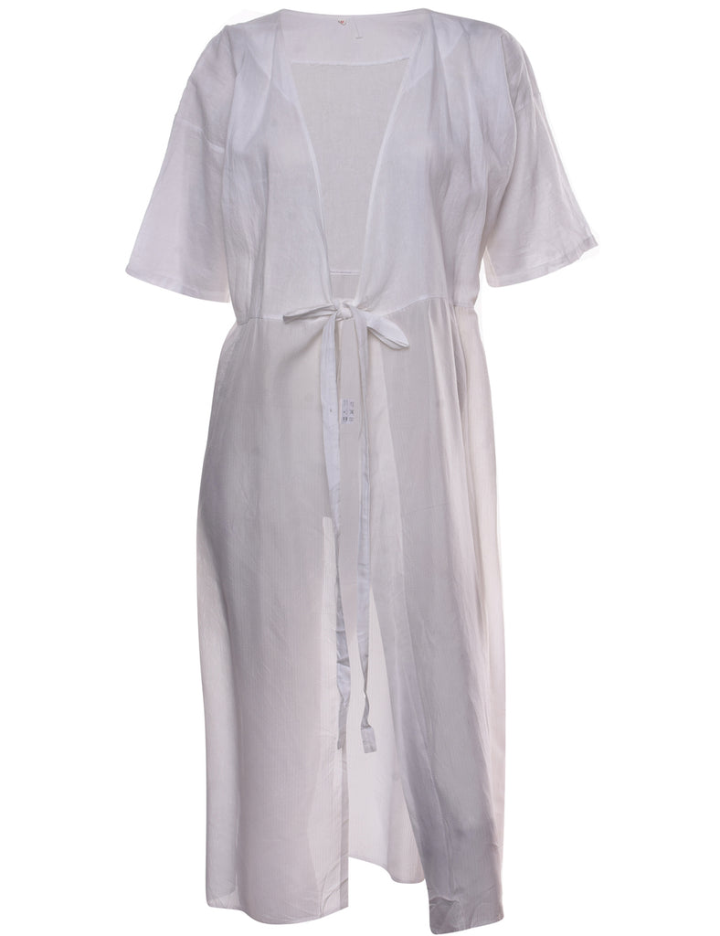 White Midi Length Kimono - L