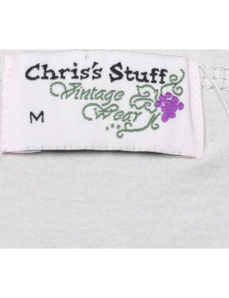 White Printed T-shirt - M
