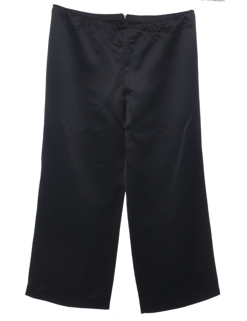 Wide Leg Black Trousers - W36 L30