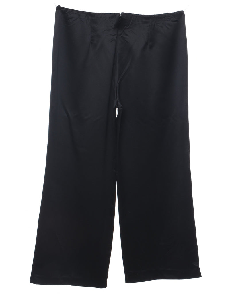 Wide Leg Black Trousers - W36 L30