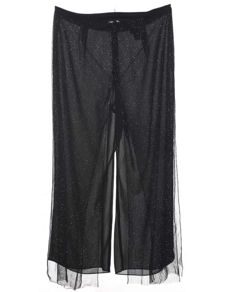 Wide Leg Sheer Glittery Trousers - W38 L31