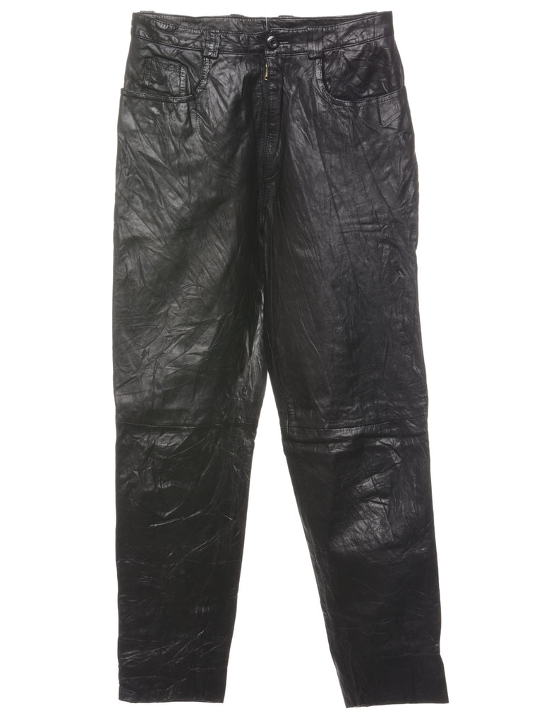 Wilson Black Leather Trousers - W26 L26