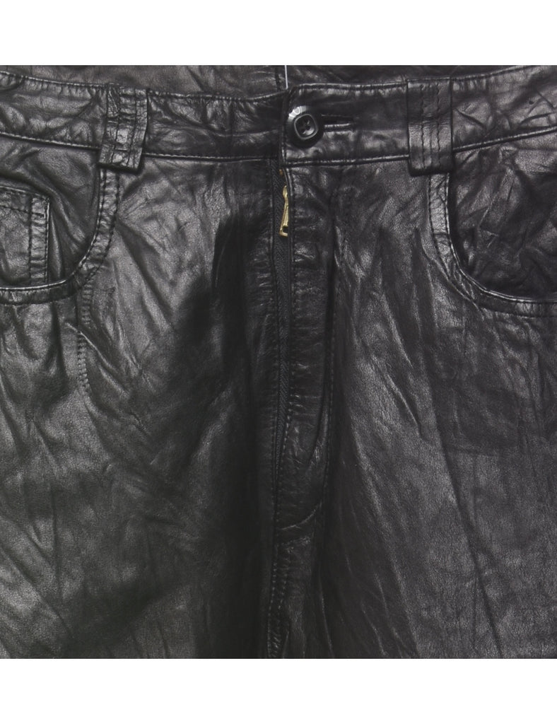 Wilson Black Leather Trousers - W26 L26