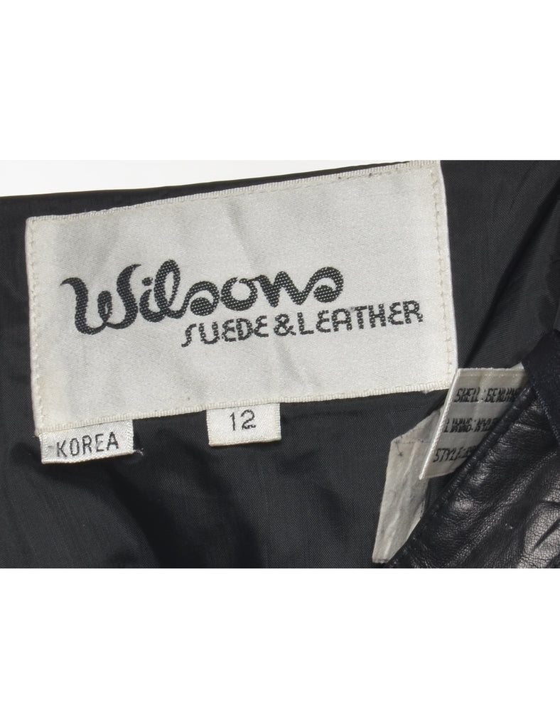 Wilson Black Leather Trousers - W26 L26