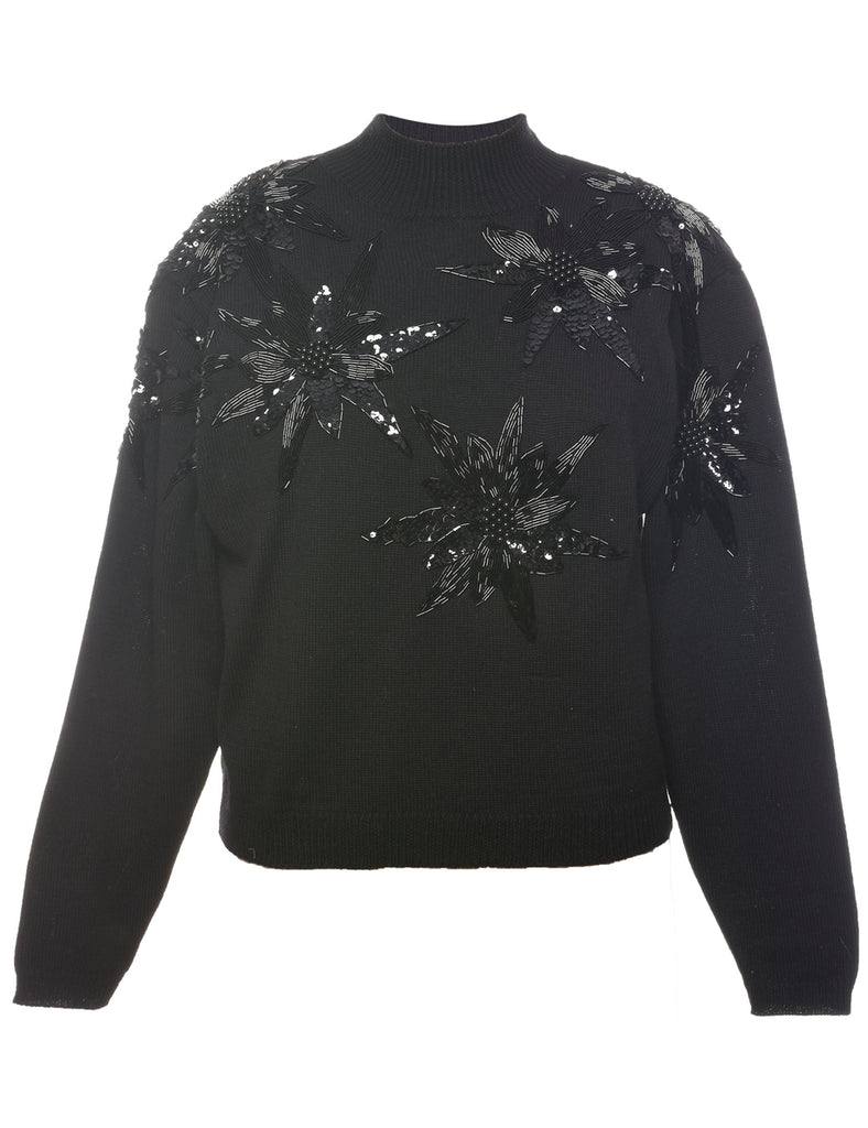 Wool Beaded Jumper - L