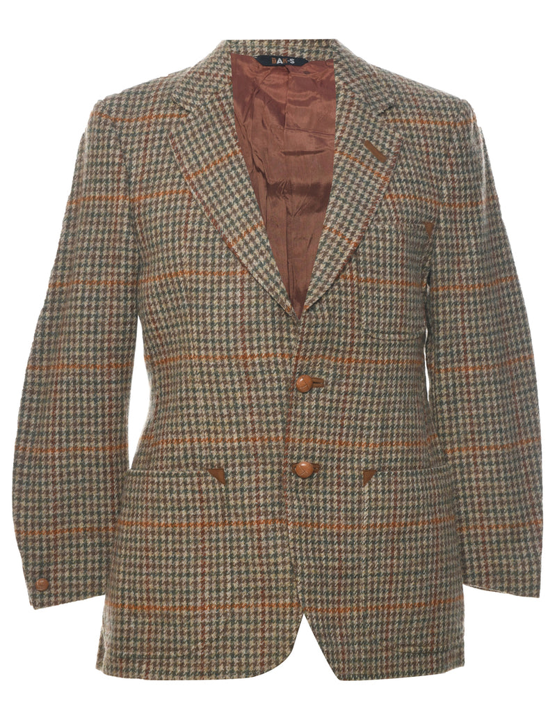 Wool Checked Blazer - M