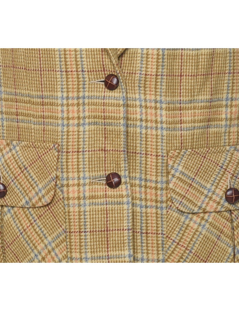 Wool Checked Blazer - M
