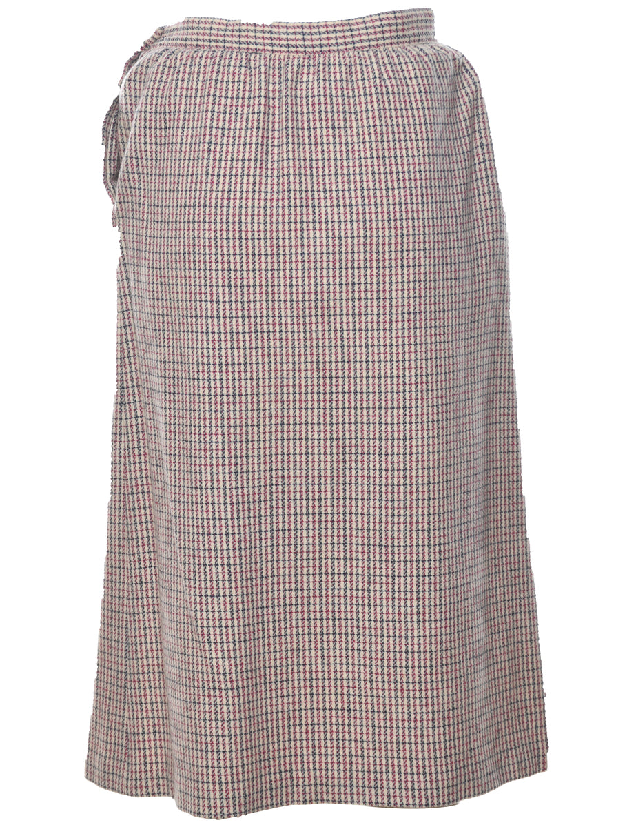 Women s Wool Checked Maxi Skirt Multi coloured M Beyond Retro