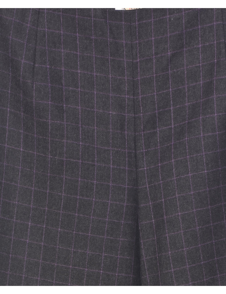 Wool Checked Pattern Trousers - W29 L29