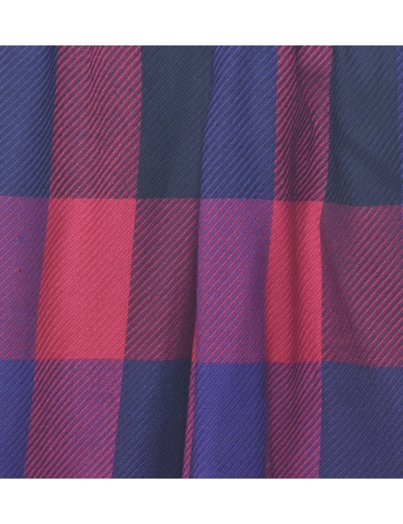 Wool Checked Pencil Skirt - M