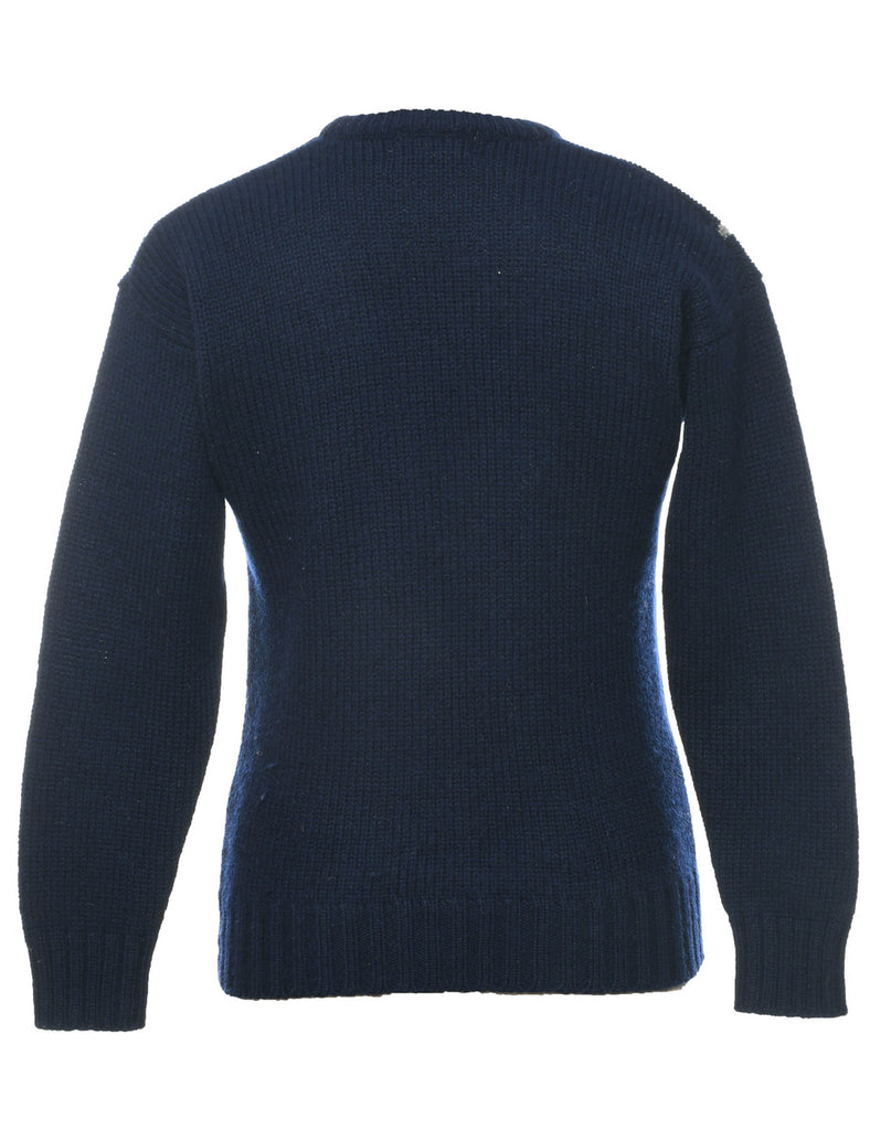 Wool Geometric Pattern Jumper - M