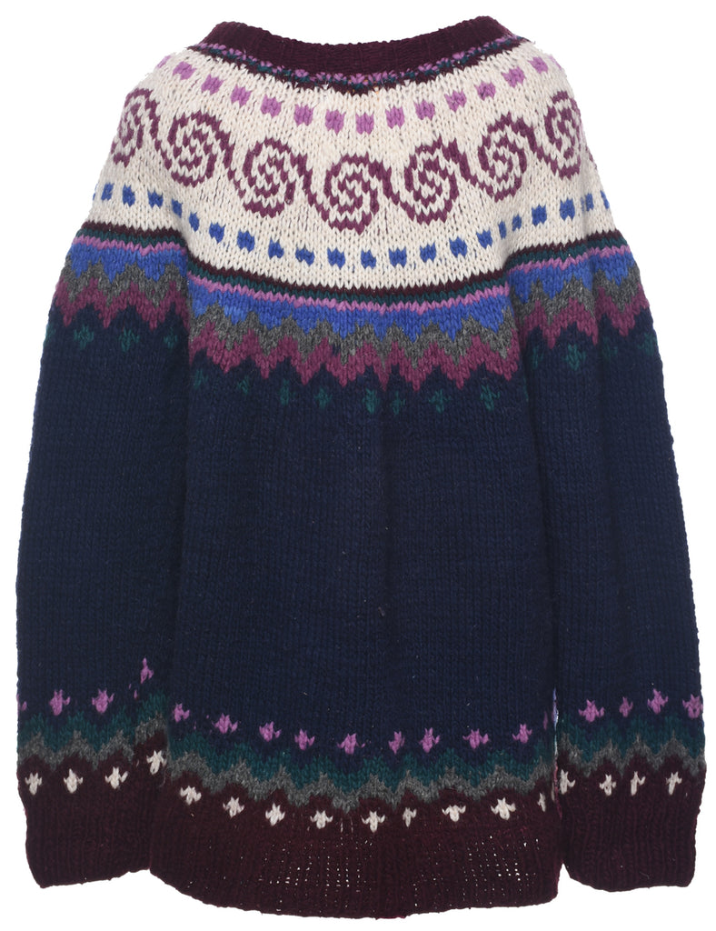 Wool Nordic Cardigan - XL