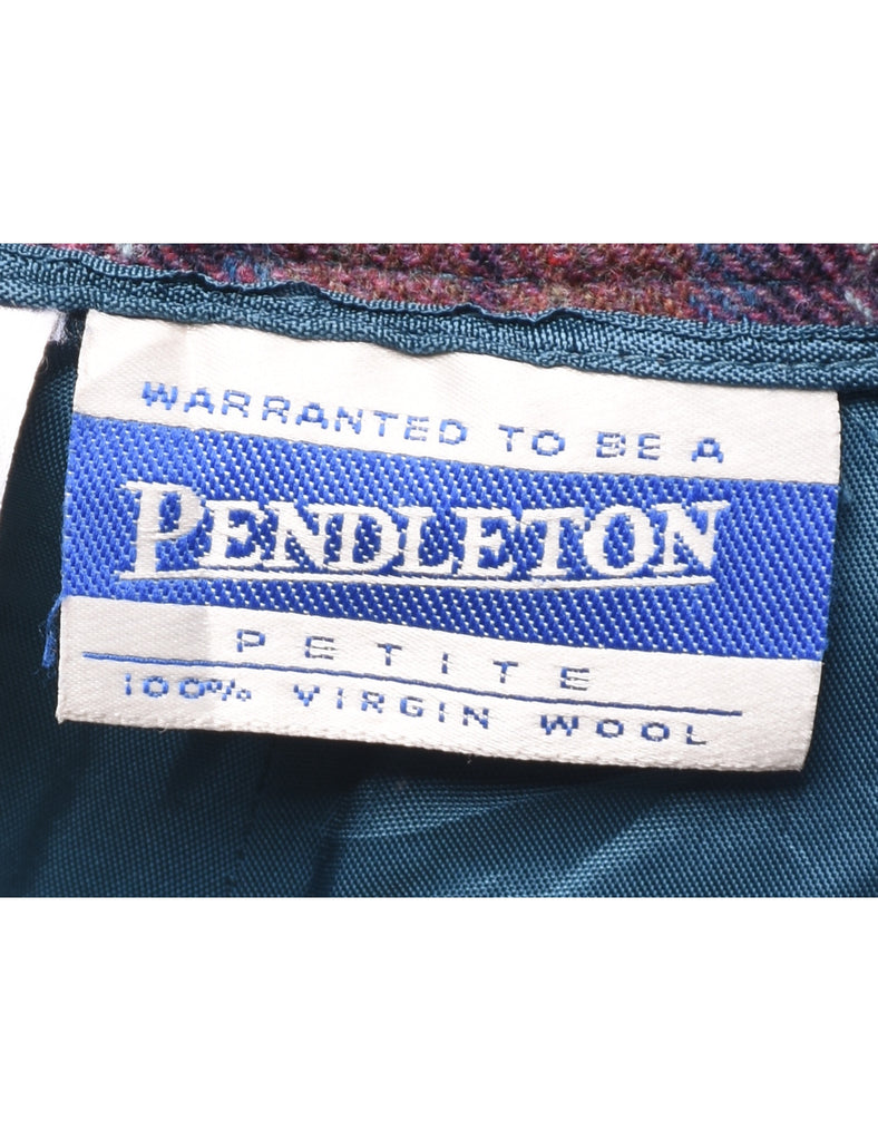 Wool Pendleton Checked Pattern Trousers - W29 L28
