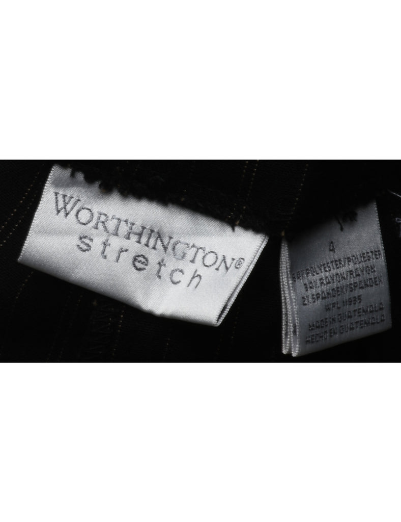 Worthington Black Pinstriped Trousers - W25 L31