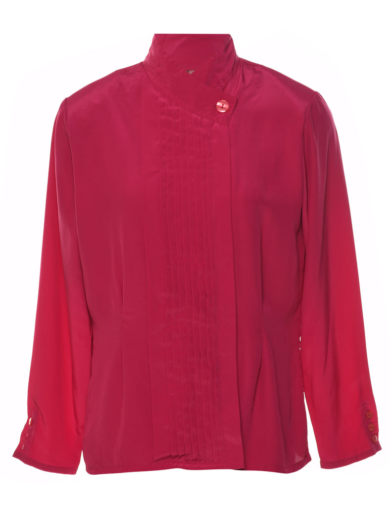 Worthington Magenta Pin Tucks Blouse - M