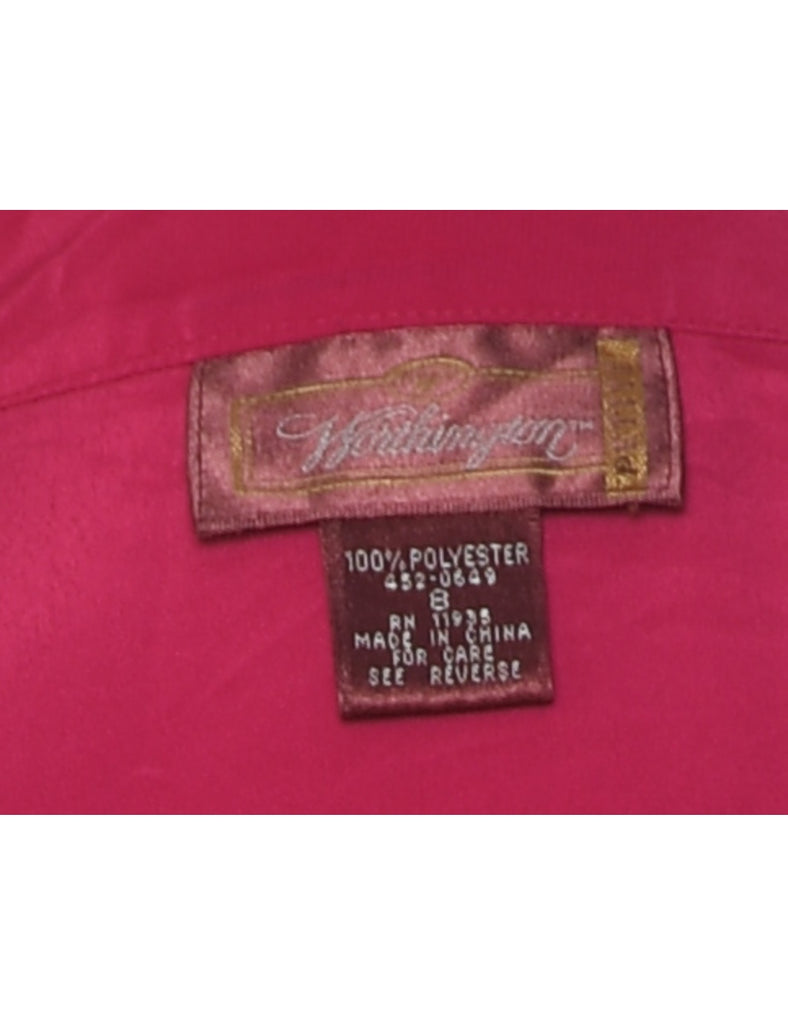 Worthington Magenta Pin Tucks Blouse - M
