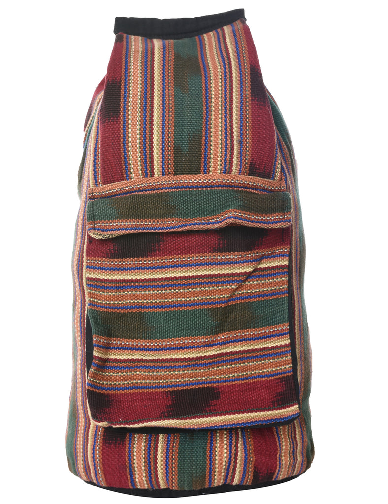 Woven Striped Pattern Rucksack - S