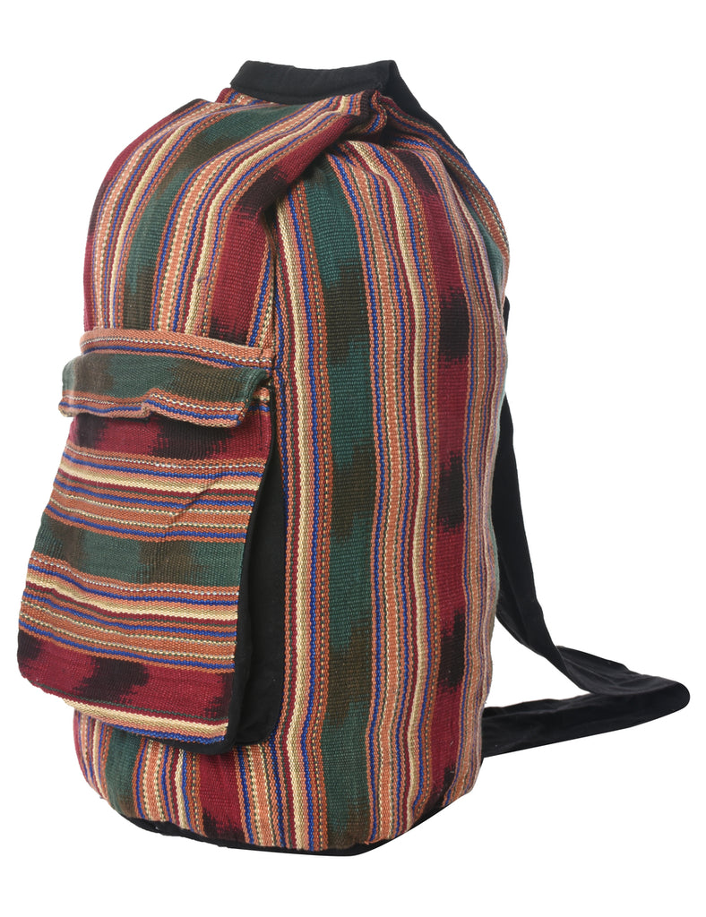 Woven Striped Pattern Rucksack - S
