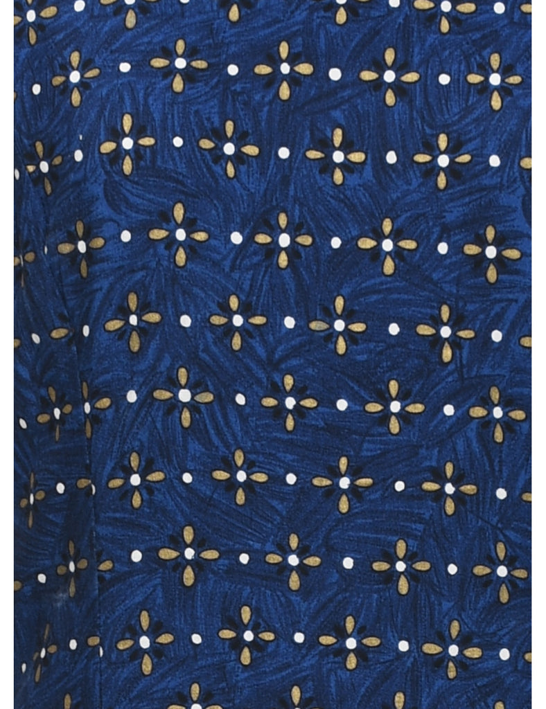 Wrap Front Style Navy Dress - S