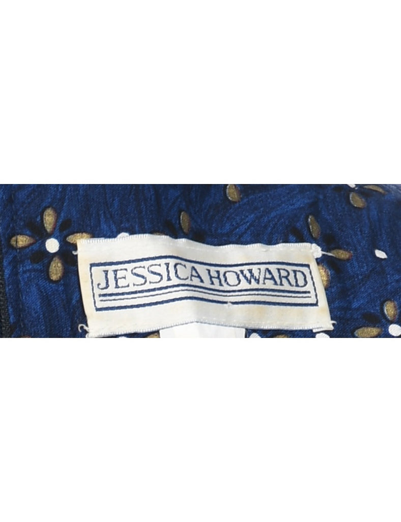 Wrap Front Style Navy Dress - S