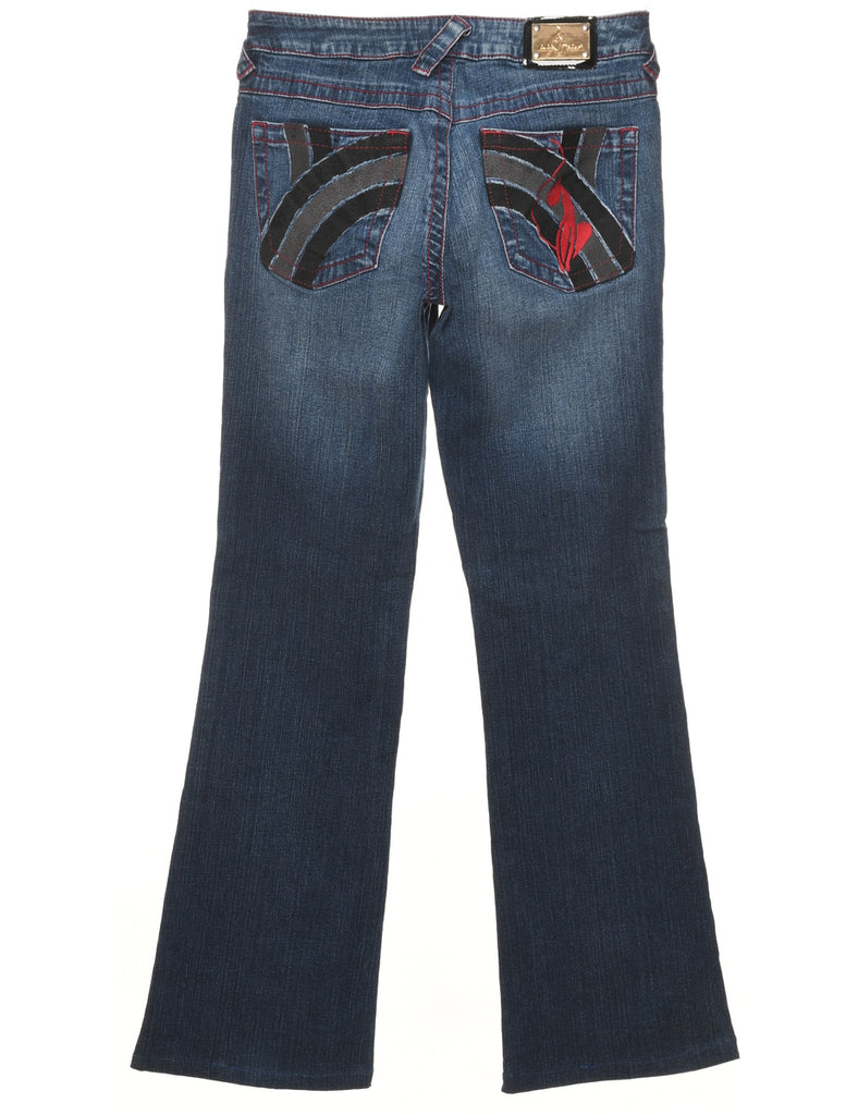 Y2K Baby Phat Embroidered Flared Jeans - W26 L30