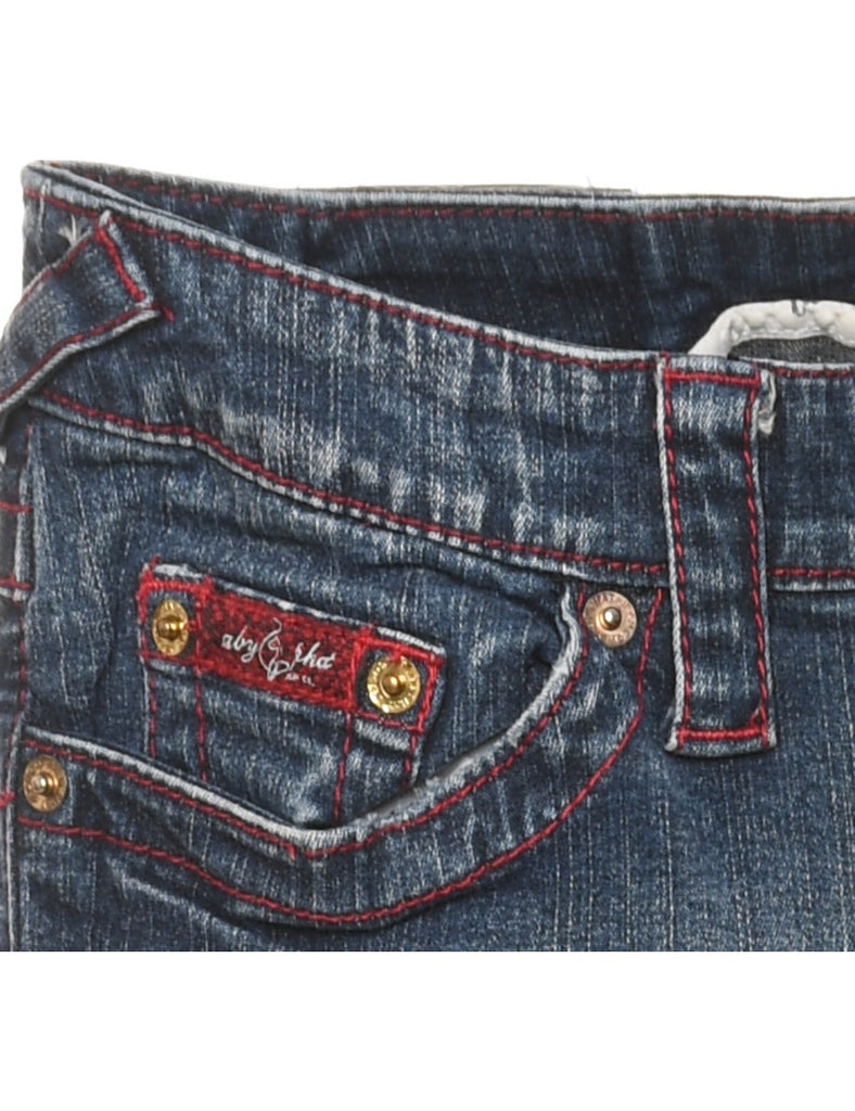 Y2K Baby Phat Embroidered Flared Jeans - W26 L30