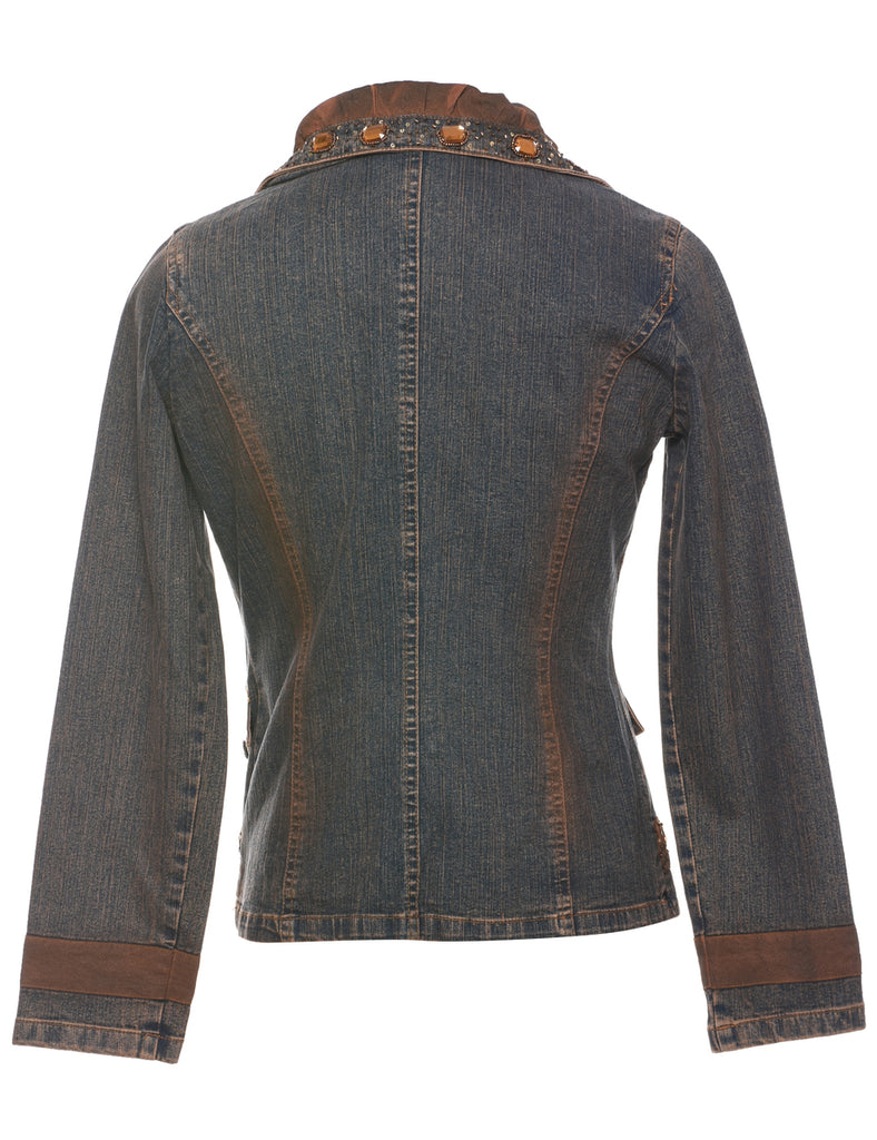 Y2K Beaded Denim Jacket - S
