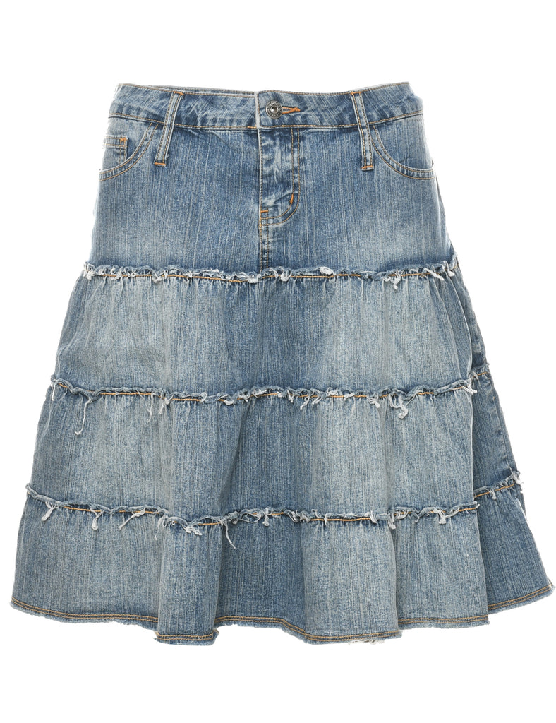 Y2K Denim Flared Skirt - M