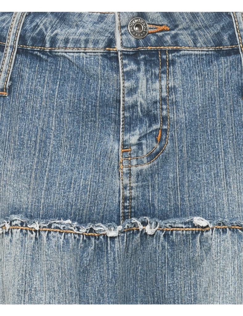 Y2K Denim Flared Skirt - M