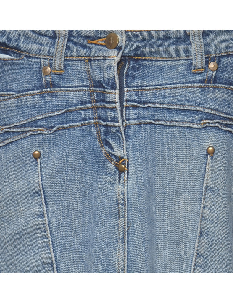 Y2K Fishtail Hem Denim Skirt - L