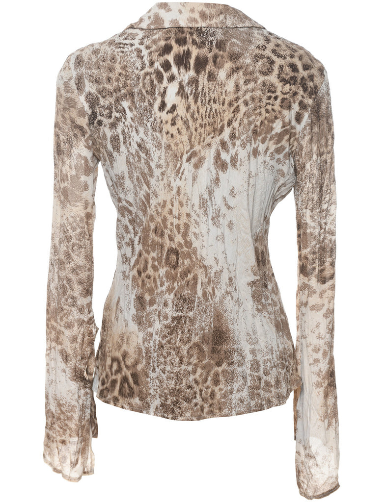 Y2K Leopard Print Top - L