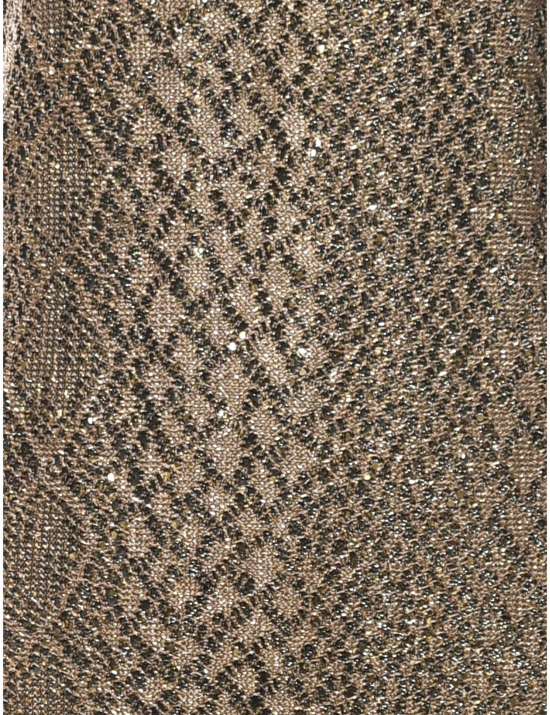 Y2K Lurex Thread Pattern Evening Dress - XS