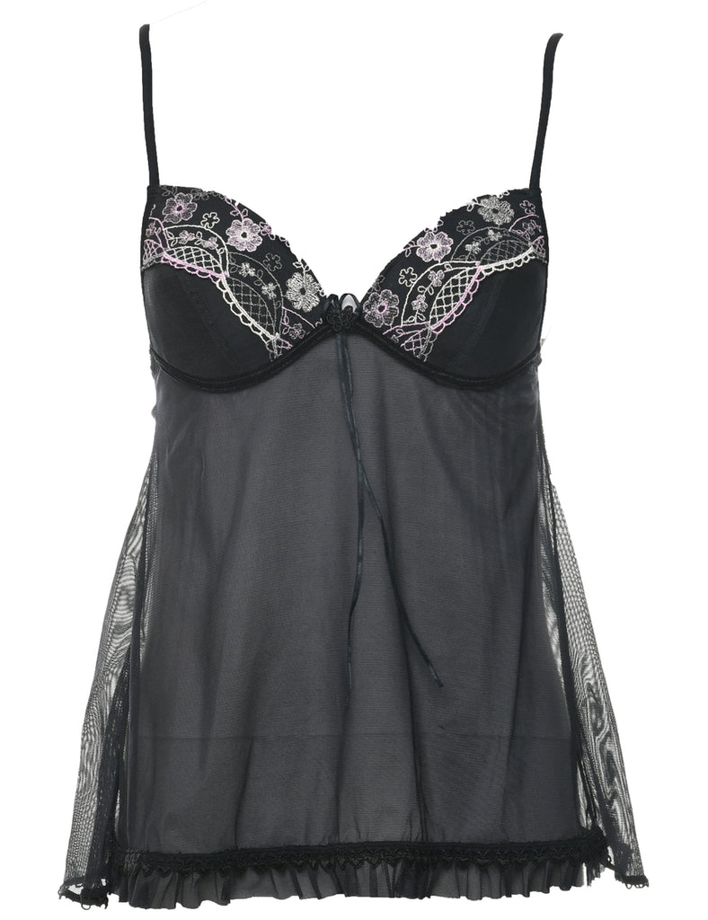Y2K Sheer Black Babydoll - XS