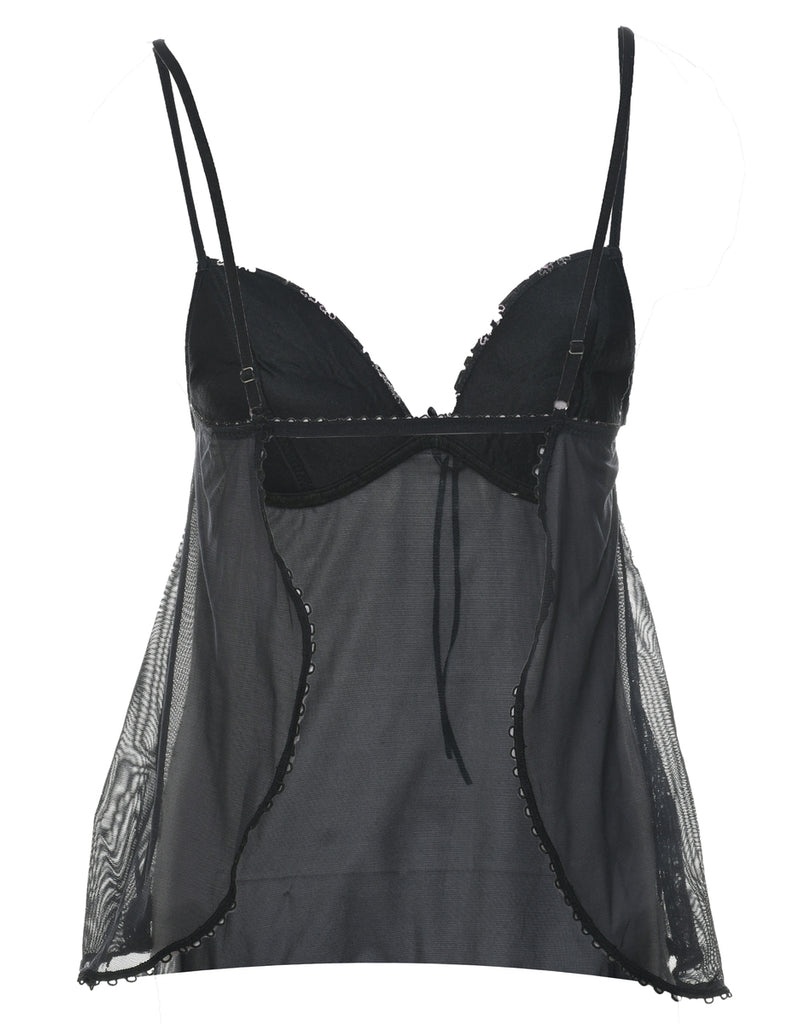 Y2K Sheer Black Babydoll - XS