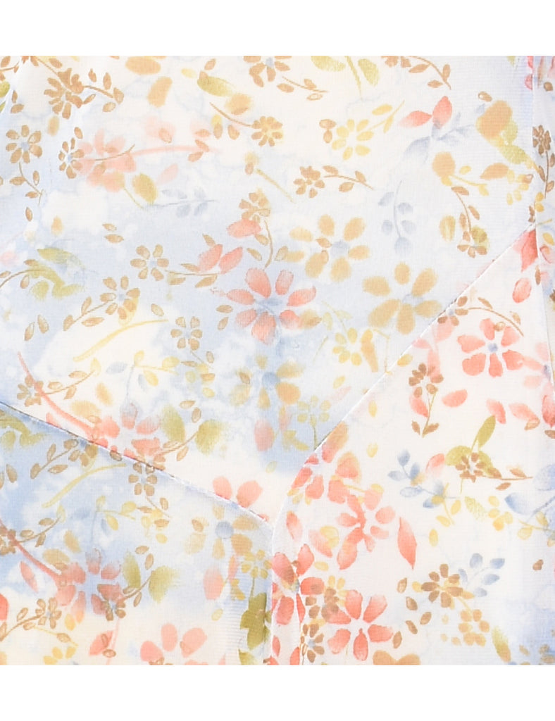Y2K Strapless Floral Print Dress - S