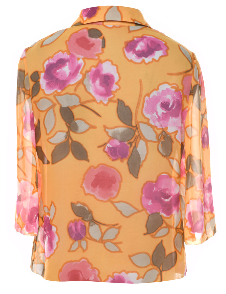 Yellow Floral Blouse - M