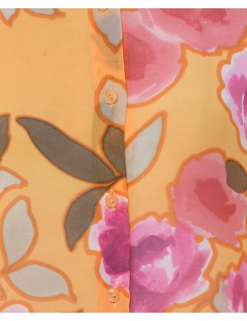 Yellow Floral Blouse - M