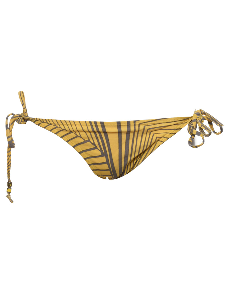Yellow & Light Brown Bikini Bottoms - M