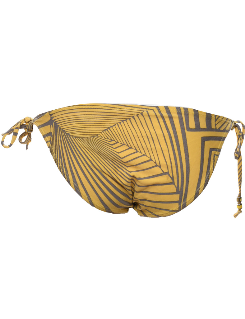 Yellow & Light Brown Bikini Bottoms - M