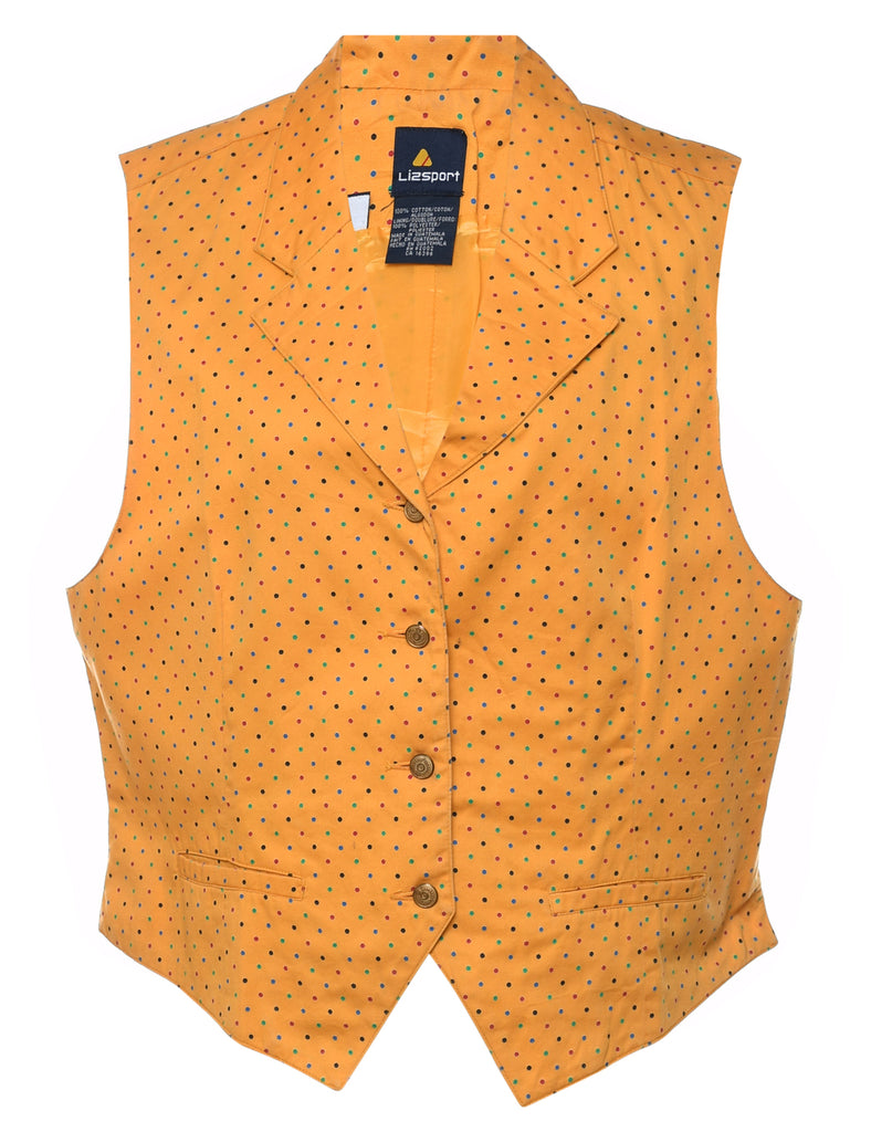 Yellow Polka Dot Design Waistcoat - L