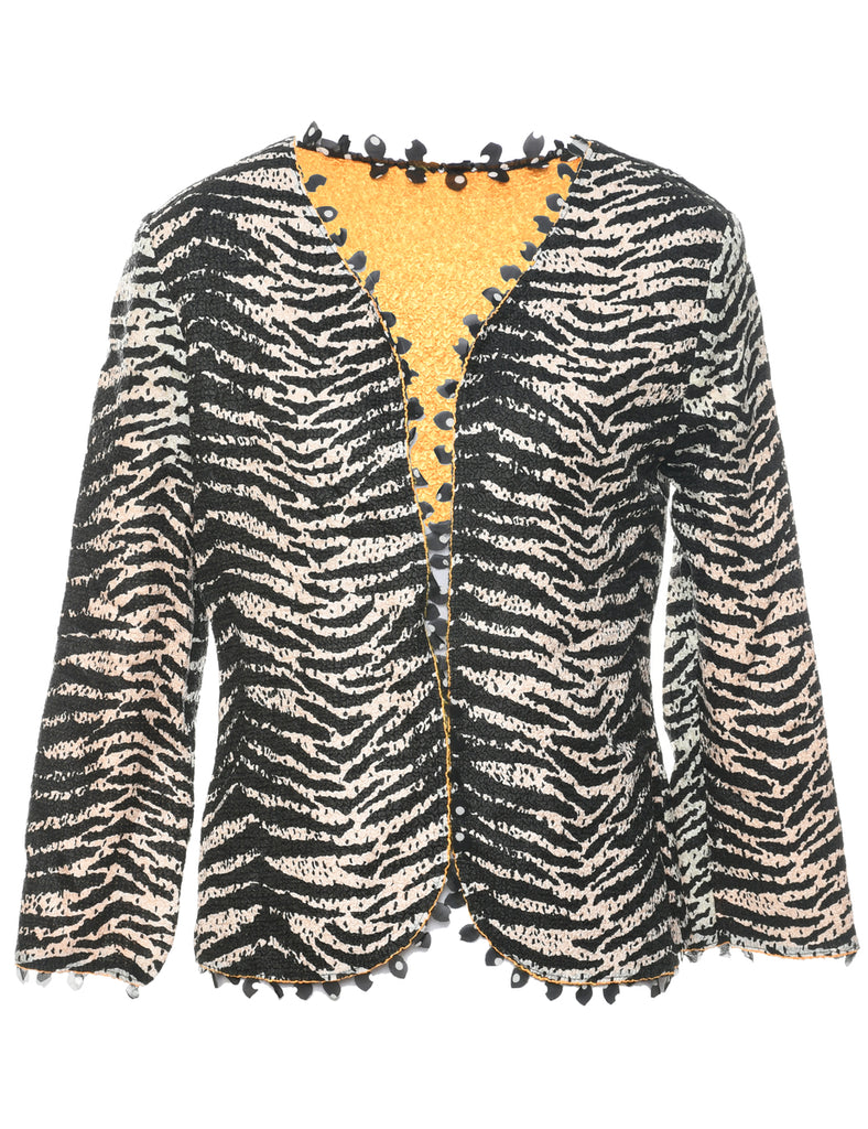 Zebra Print Black Jacket - M
