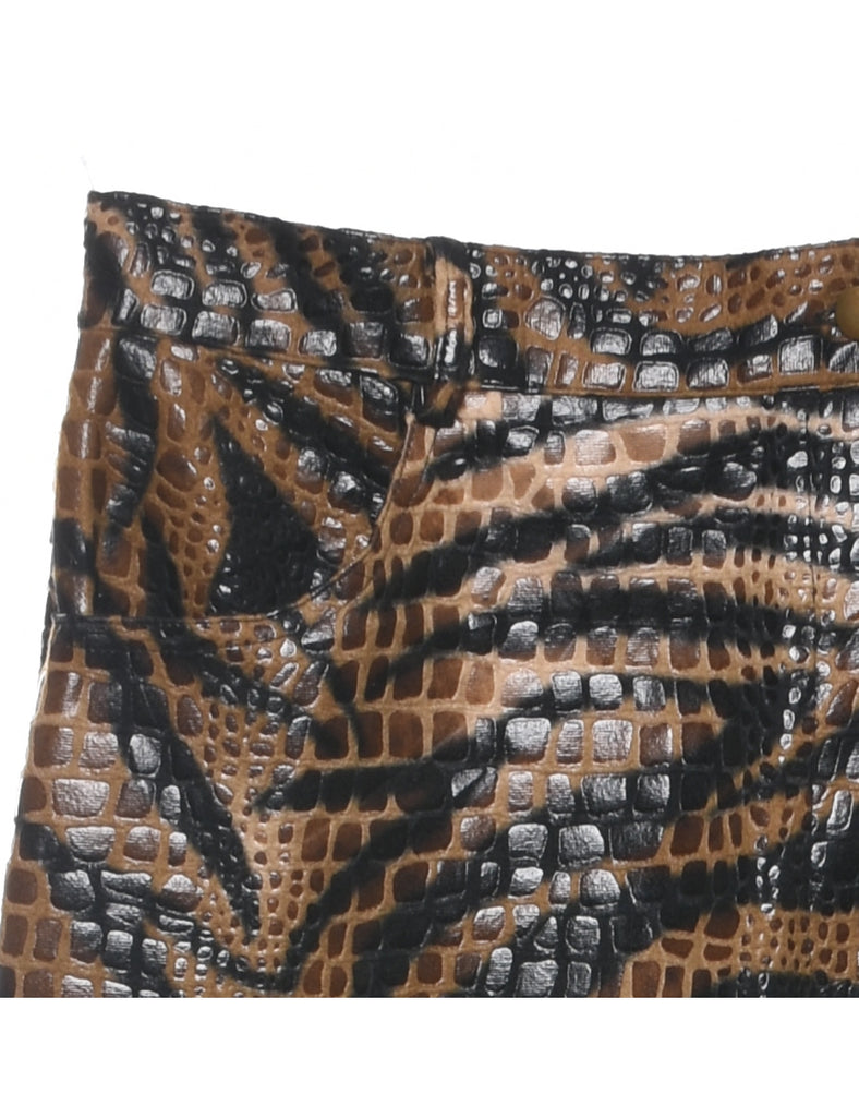 Zebra Print Brown Trousers - W36 L30