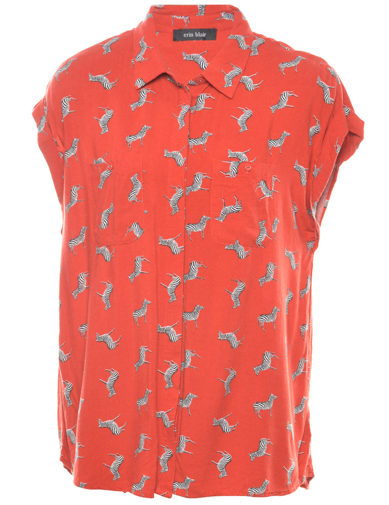 Zebra Print Shirt - M